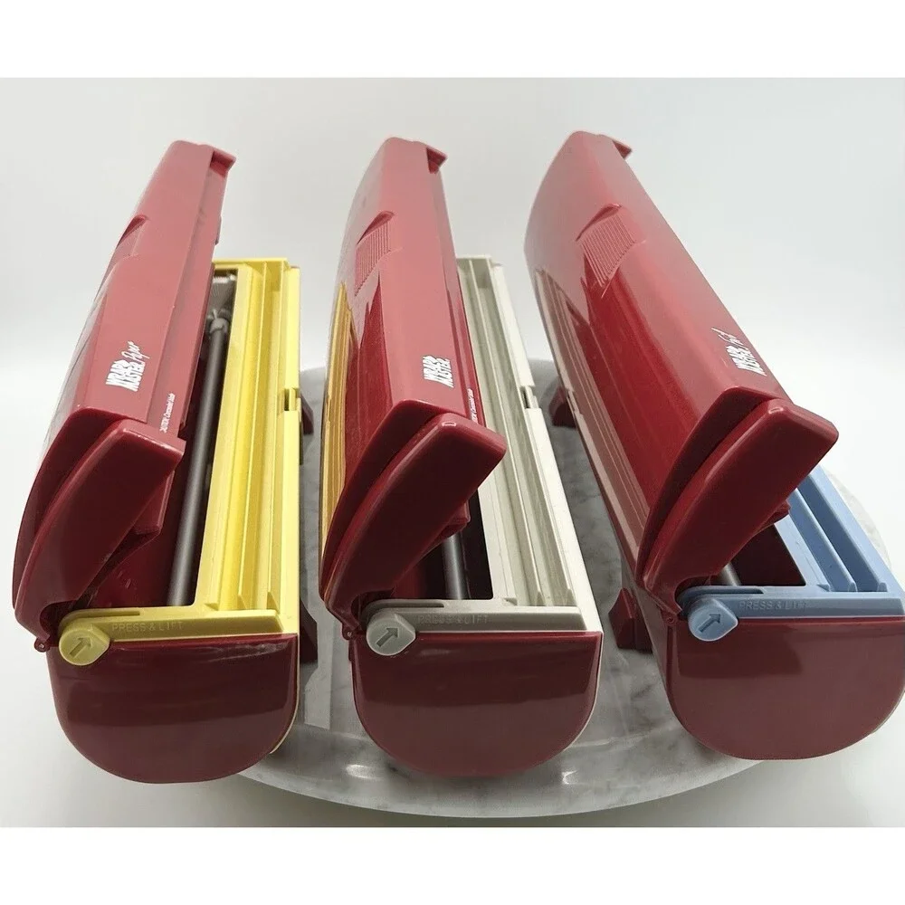 WrapMaster Plastic Wrap Paper Foil Dispensers Lot/Set of 3 GUC! RED
